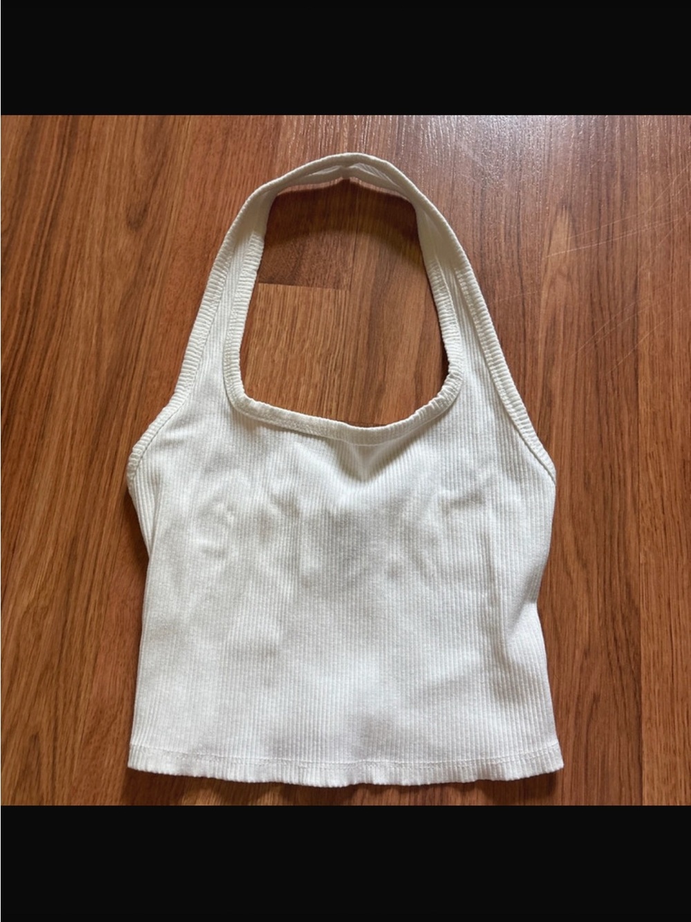 wild fable White Ribbed Halter Tank